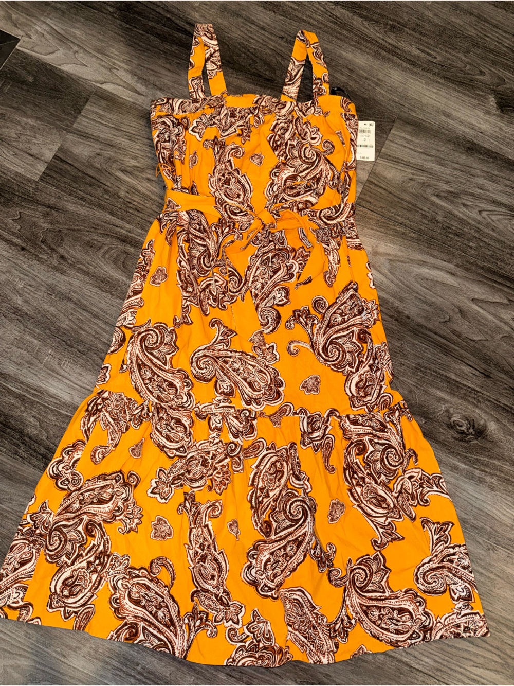 INC Zinnia Combo Woman’s Yellow Paisley Sleeveless Dress New Size 2